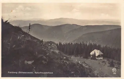L022 Deutschland 1927 Feldberg Schwarzwald Naturfreundehaus Vintage Postkarte