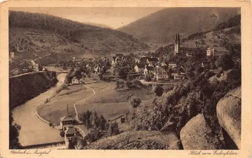 L156 Deutschland 1928 Forbach i Murgtal - Blick vom Eulenfelsen alte Postkarte