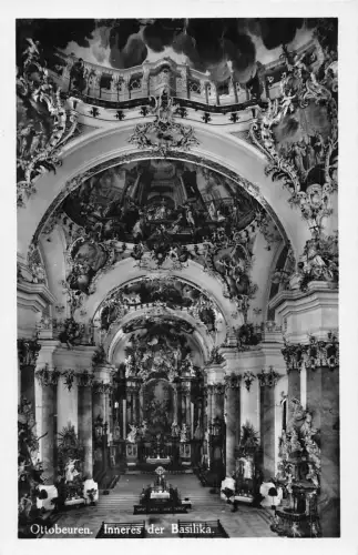 L218 Deutschland Ottobeuren Inneres Der Basilika Interior RPPC Vintage Postkarte