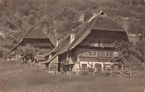 Deutschland Schwarzwald Bauernhaeuser Häuser Vintage Postkarte