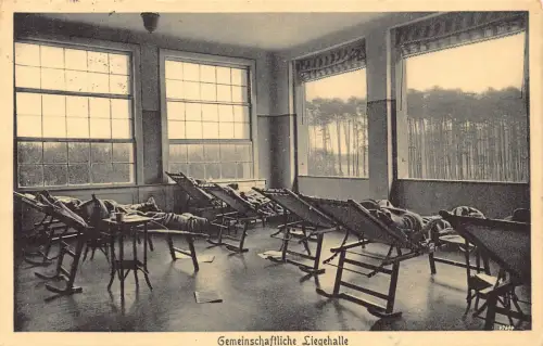 Deutschland 1916 Gemeinschaftliche Liegehalle Stühle Vintage Postkarte