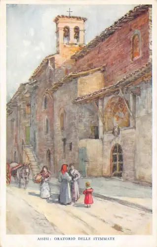Italien Assisi Oratorium Delle Stimmmate Art Vintage Postkarte