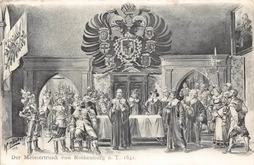 B259 Historisches Theaterstück Der Meisterzug Rothenburger Tauber 1631 Postkarte