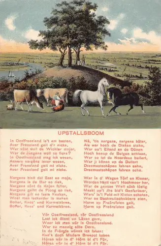 B111 Deutschland 1912 Upstallsboom Pferde Kühe Legende Gedicht Postkarte