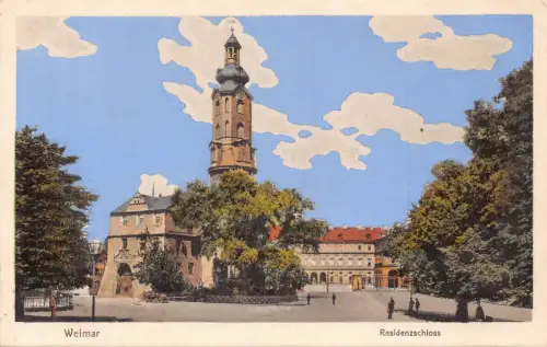 A029 Deutschland Weimarer Residenzschloss Schloss Vintage Postkarte