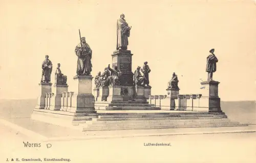 A230 Deutschland Worms Lutherdenkmal Denkmal Vintage Postkarte