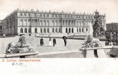 A043 Deutschland Schloss Herrenchiemsee ungeteilt Vintage Postkarte