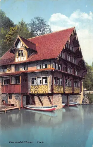 A041 Schweiz Vierwaldstättersee Treib Boote Vintage Postkarte