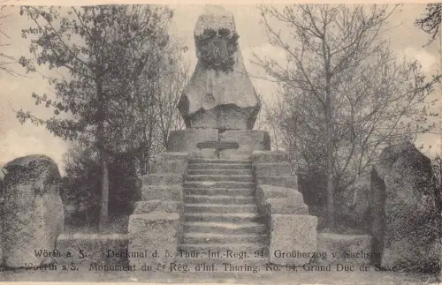 A842 Deutschland Woerth a S Monument du Reg Infanterie Thüring Großherzog Postkarte