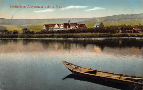 Deutschland 1919 Schuelerheim Aloysianum Lohr ein Hauptboot alte Postkarte