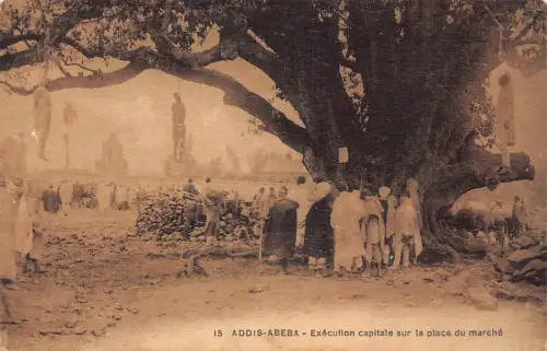 B634 Äthiopien Addis Abeba Hinrichtung capitale sur la place du Marche Postkarte