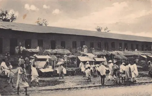 B634 Äthiopien Addis Abeba Markt Ureinwohner ethnische Vintage Postkarte