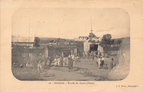 B634 Äthiopien Harrar Entree du Guebi Palais Palace Vintage Postkarte