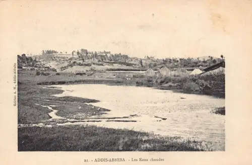 B634 Äthiopien Addis Abbeba Les Eaux Chaudes Fluss 1913 Postkarte