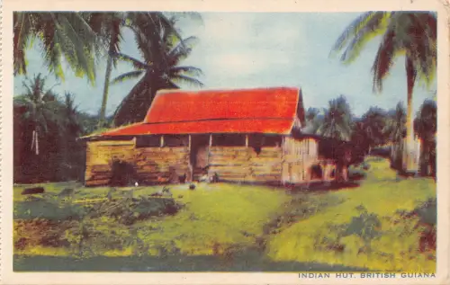 B623 British Guiana Guyana Indian Hut Vintage Postkarte