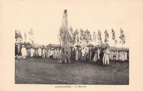 B634 Äthiopien Addis Abeba La Mascale religiöse Zeremonie Vintage Postkarte