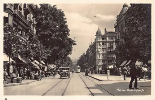 L309 Schweiz Zuerich Bahnhof Autogeschäfte Oldtimer Postkarte