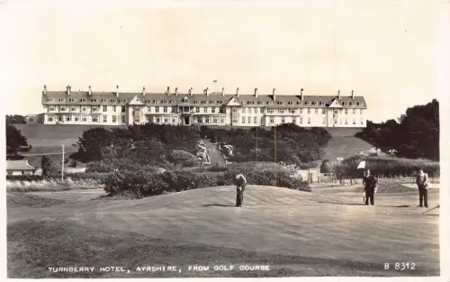 A887 England Turnberry Hotel Ayrshire vom Golfplatz RPPC Postkarte