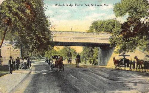 A987 USA 1912 Wabash Bridge Forest Park St Louis Missouri Vintage Postkarte