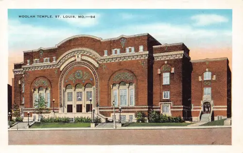 A987 US Moolah Temple St Louis Missouri Vintage Postkarte
