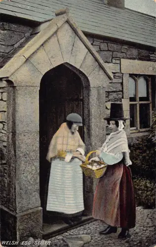 A942 Wales 1907 Welsh Egg Seller Vintage Postkarte