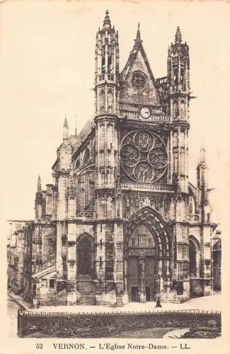 C094 Frankreich Vernon L'Eglise Notre Dame Vintage Postkarte