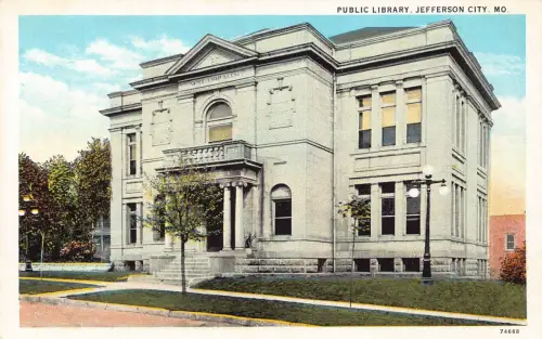 A987 US Public Library Jefferson City Missouri Vintage Postkarte