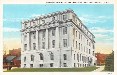 A987 US Missouri Highway Department Gebäude Jefferson City Vintage Postkarte