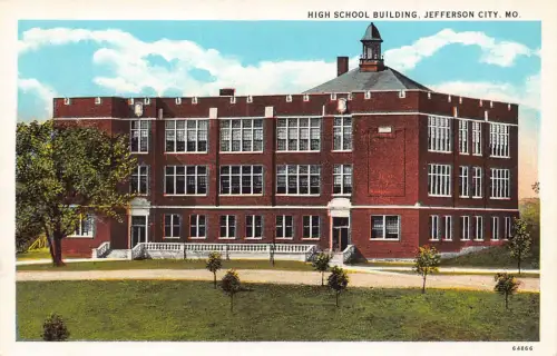 A987 US Highschool Gebäude Jefferson City Missouri Vintage Postkarte