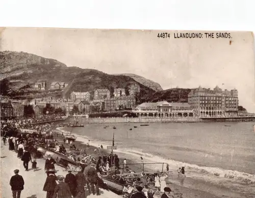 L247 Wales 1918 Front Post WWI Llandudno The Sands Beach Boats alte Postkarte
