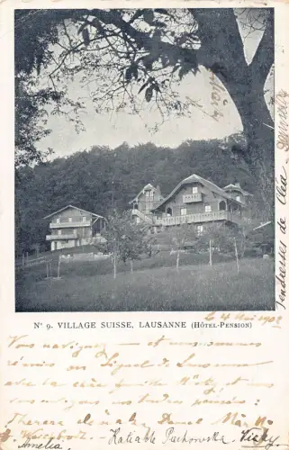 A641 Schweiz 1902 Lausanne Hotel Pension Vintage Postkarte