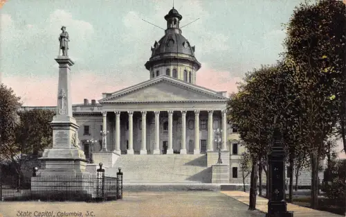 A024 US South Carolina Columbia State Capitol Vintage Postkarte