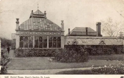 A970 US Orchid House Shaw's Garden St Louis Vintage Postkarte