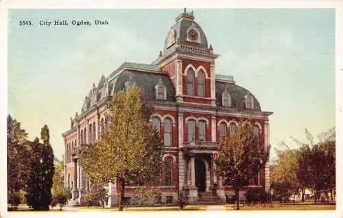 A970 US City Hall Ogden Utah Vintage Postkarte