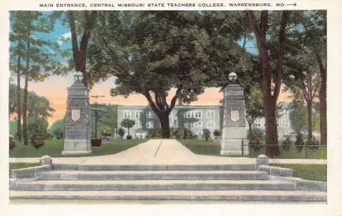 A987 US Missouri Warrensburg State Teachers College Vintage Postkarte