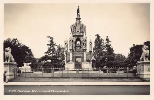 L099 Schweiz Genf Braunschweig Denkmal Vintage Postkarte