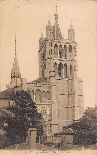 A922 Schweiz 1908 Dom Lausanne Vintage Postkarte