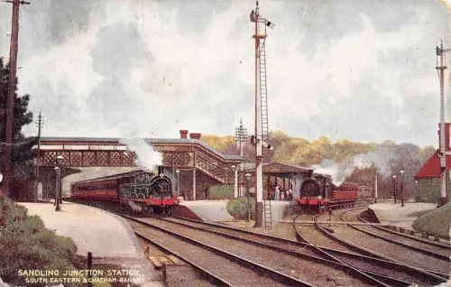 A925 Steam Train Sandling Junction Station Chatham Railway Postkarte