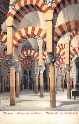 B195 Spanien Cordoba Mezquita Interior Laberinto de Columnas Postkarte