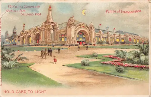 L292 US Missouri HTL St. Louis Worlds Fair Palace Transporta 1904 Litho Postkarte