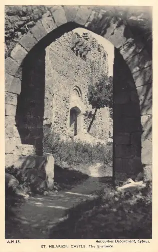 Zypern St Hilarion Castle the Entrance Vintage Postkarte