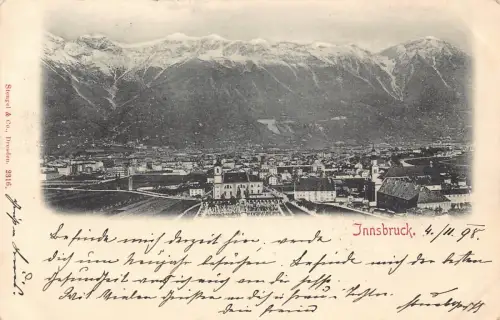 A202 Österreich 1898 Innsbruck Ansicht Vintage Postkarte