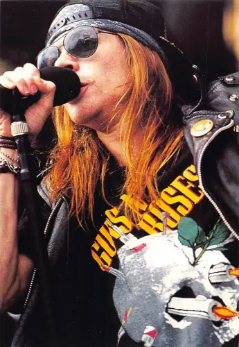 L288 Musik Sänger Axl Rose of Guns 'n Roses Band Rock Gesang Postkarte.