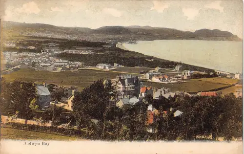 A033 Wales Colwyn Bay Panoramablick Vintage Postkarte