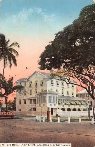Guyana Georgetown The Park Hotel Main Street Vintage Postkarte