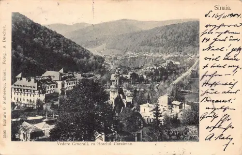 L410 Rumänien 1904 Sinaia Gesamtansicht Caraiman Hotel Vintage Postkarte
