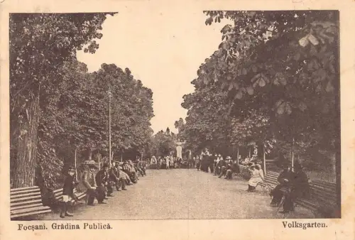 L035 Rumänien Focsani Öffentlicher Garten Park Vintage Postkarte