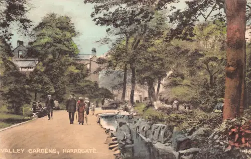 England 1921 Valley Gardens Harrogate Vintage Postkarte