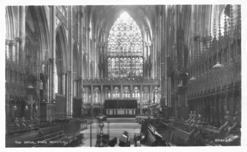 England The Choir York Minster RPPC Vintage Postkarte