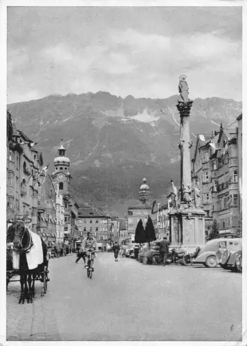 B231 Österreich 1951 Autos Mountainbike Innsbruck gegen Nordkette Postkarte